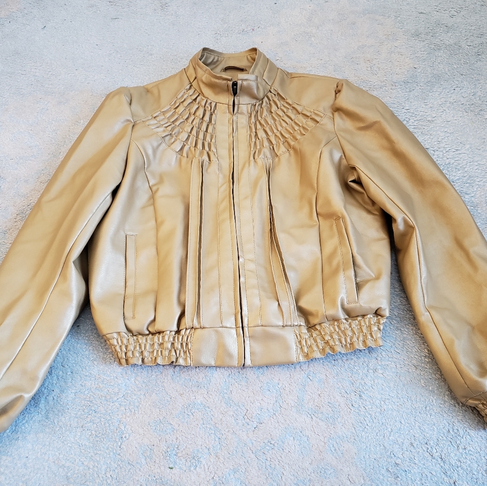 Gold Brandon Thomas Jacket Size Large Faux Leather